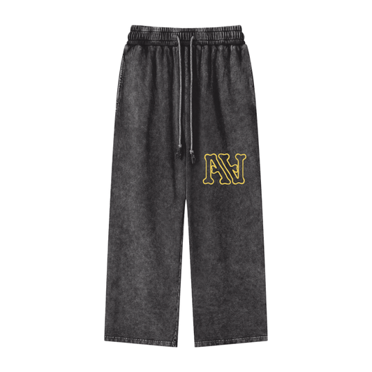 AⱯ - Acid Wash Straight Leg Pants